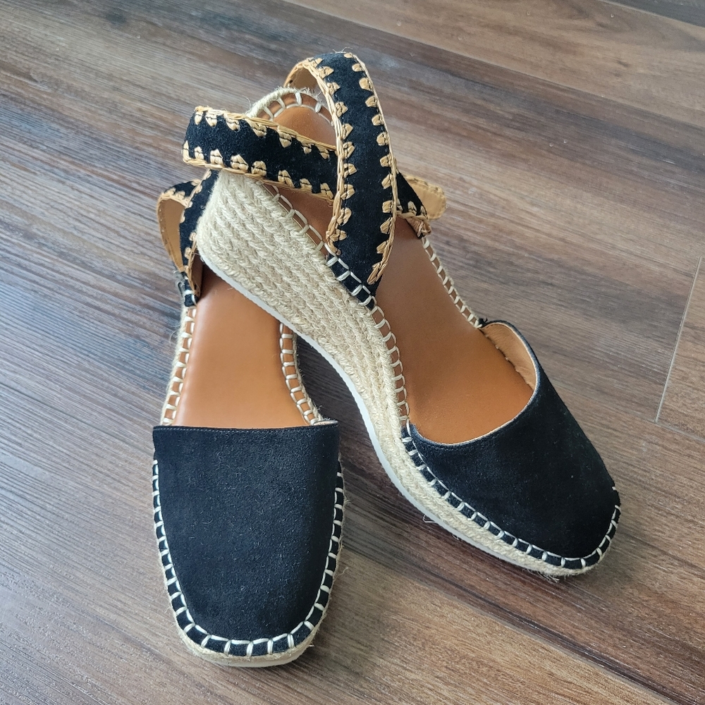 Black Espadrille Wedges